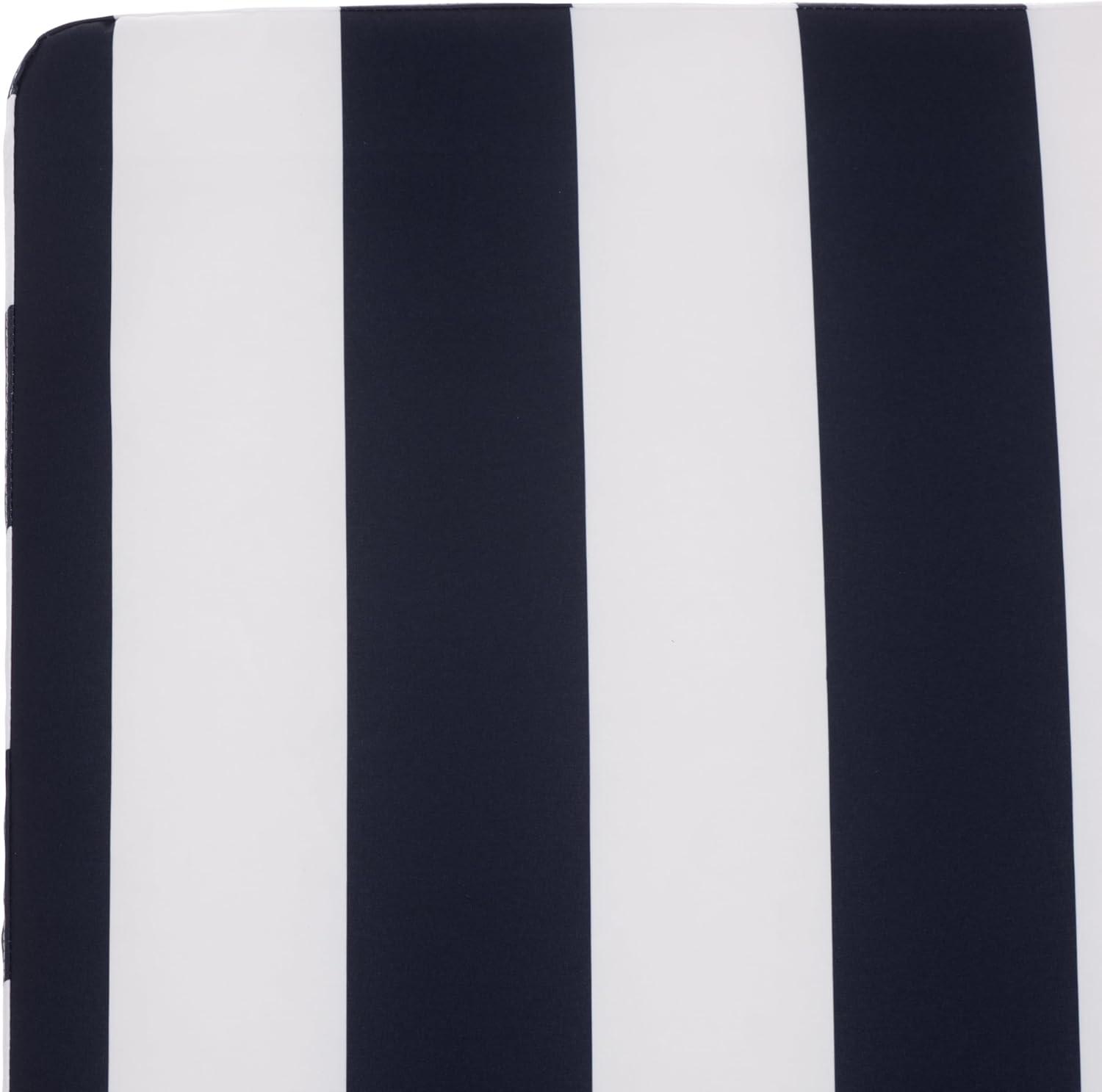 image:imageSAFAVIEH Outdoor Collection Newport NaturalBeige Cushion Black Piping Chaise Lounge Chair with Side TableNaturalNavy Striped