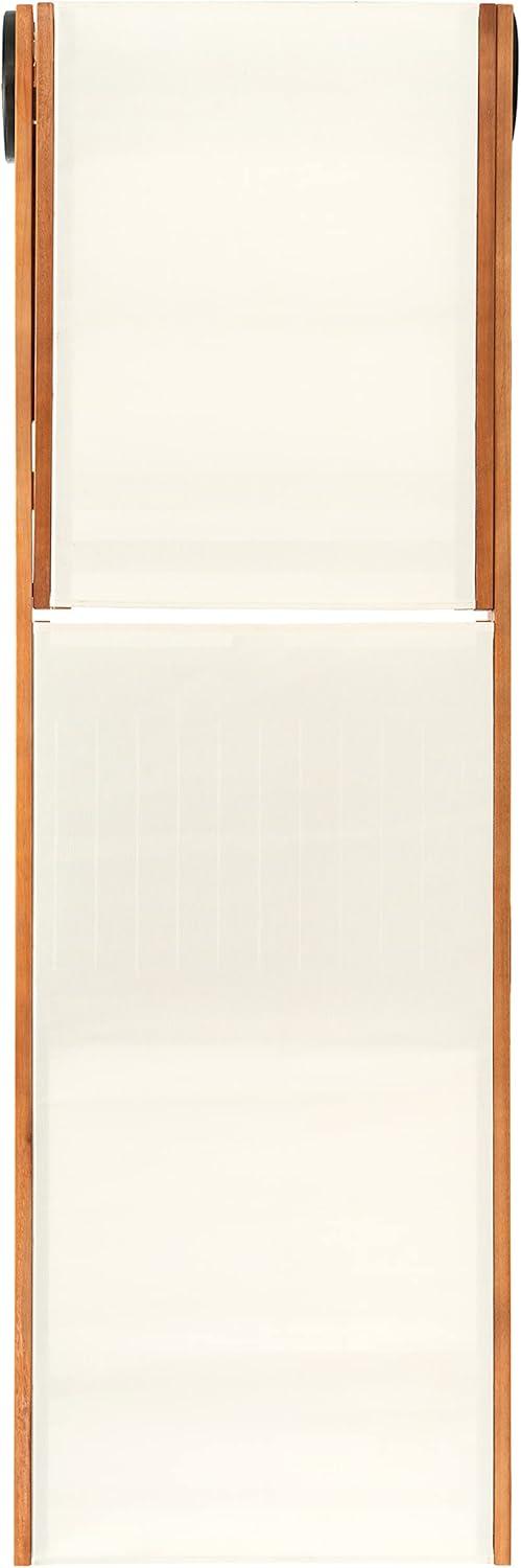 image:imageSAFAVIEH Outdoor Collection Ralden Natural Brown Solid WoodBeige Fabric Adjustable Chaise Lounge Chair PAT7070ANatural Beige