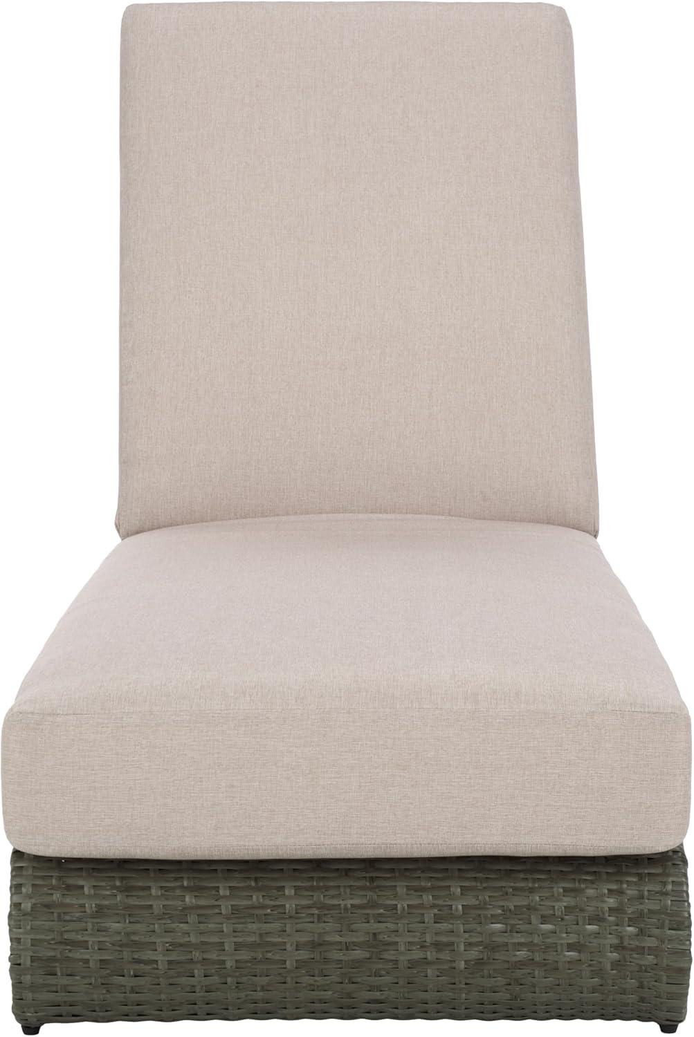 image:imageSAFAVIEH Outdoor Collection Vale Grey BrownLight Grey Patio Adjustable Chaise Lounge ChairGrey BrownLight Grey