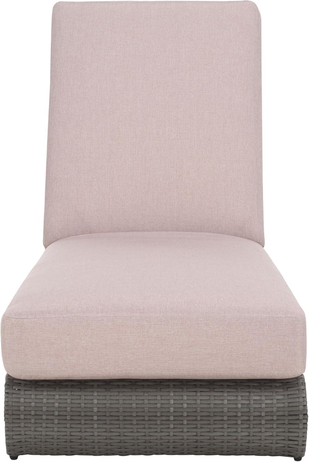 image:imageSAFAVIEH Outdoor Collection Vale Grey BrownLight Grey Patio Adjustable Chaise Lounge ChairGreyLight Grey