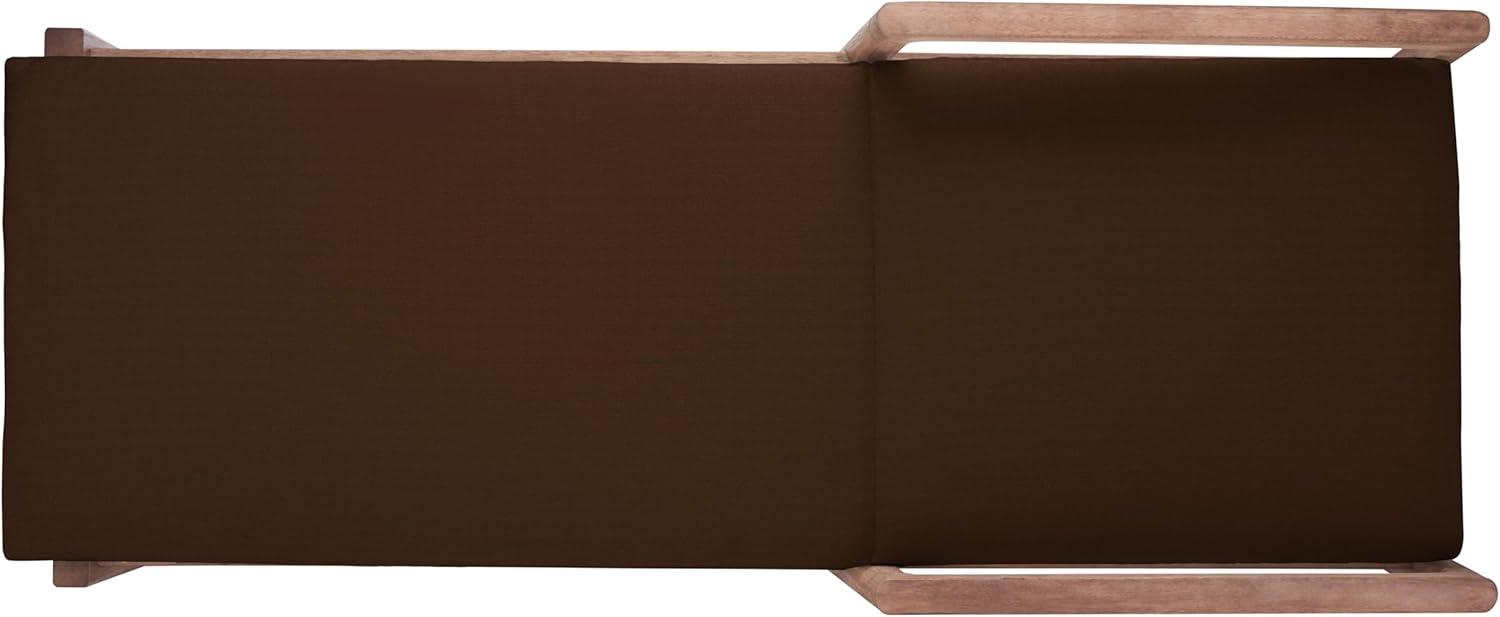 image:imageSAFAVIEH Outdoor Couture Collection Donnamaria Natural Solid WoodWhite Cushion Wicker Chaise Lounge Chair CPT1027ANaturalDark Brown