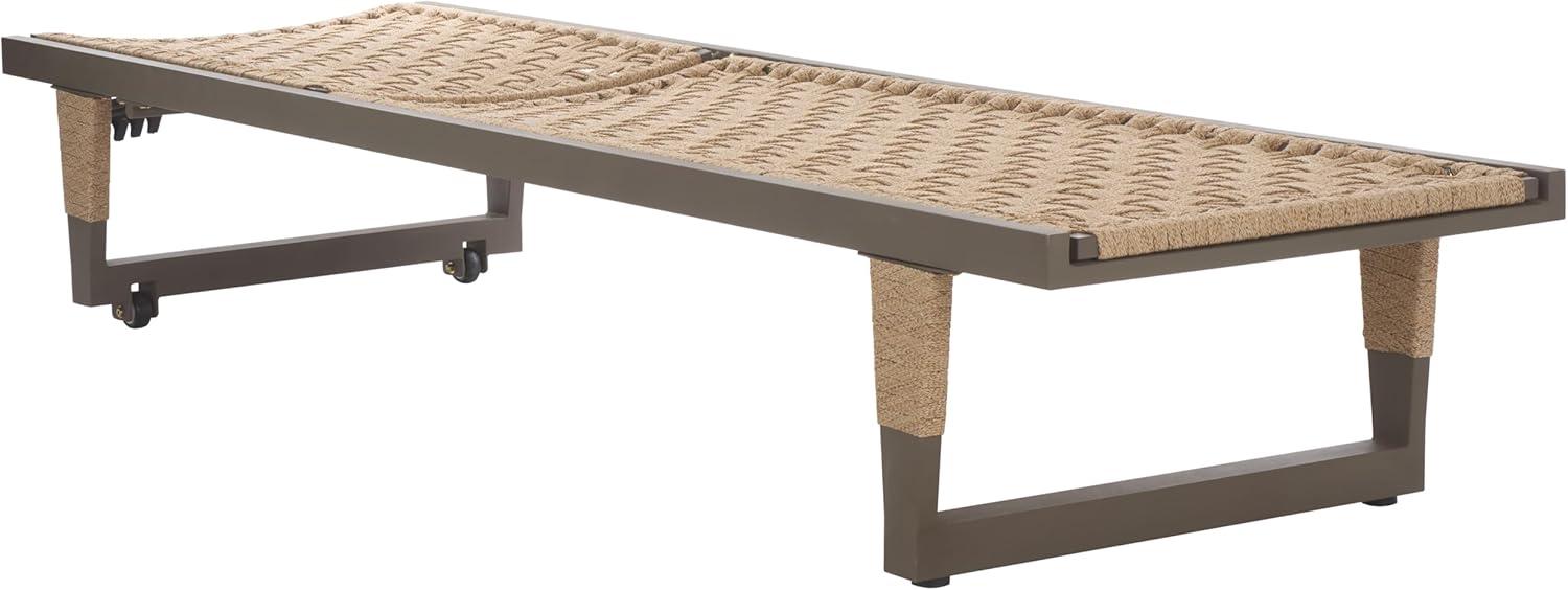 image:imageSAFAVIEH Outdoor Patio Furniture Collection Arthur Grey amp Heather Tan Woven Rope Chaise Lounge Chair Adjustable Reclining Sun Lounger Modern Poolside amp Deck Seating PAT7760AGreyHeather Tan