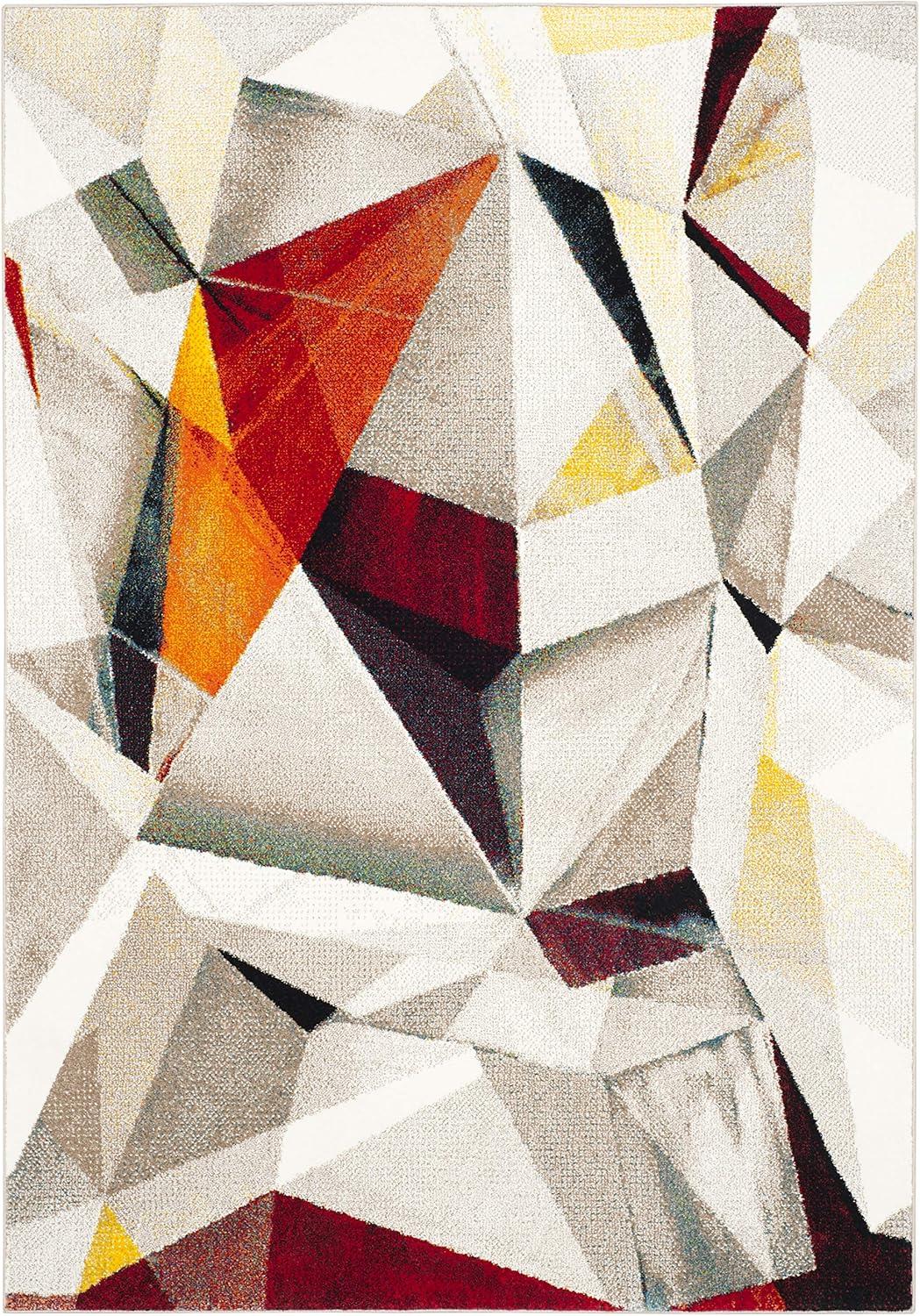 image:imageSAFAVIEH Porcello Collection Area Rug 9 x 12 Light Grey amp Orange Modern Abstract Design NonShedding amp Easy Care Ideal for High Traffic Areas in Living Room Bedroom PRL6940FLight GreyOrange