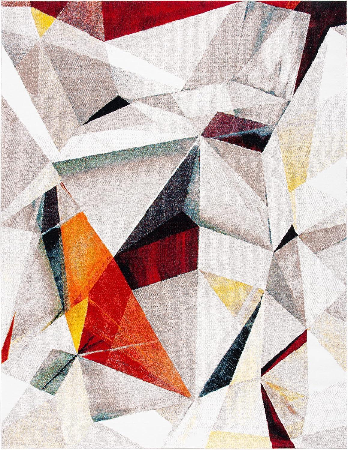 image:imageSAFAVIEH Porcello Collection Area Rug 9 x 12 Light Grey amp Orange Modern Abstract Design NonShedding amp Easy Care Ideal for High Traffic Areas in Living Room Bedroom PRL6940FLight GreyOrange