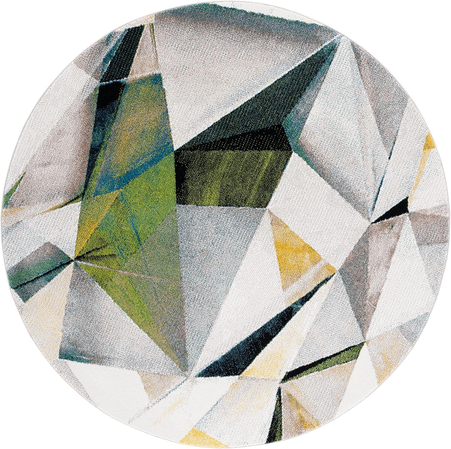 image:imageSAFAVIEH Porcello Collection Area Rug 9 x 12 Light Grey amp Orange Modern Abstract Design NonShedding amp Easy Care Ideal for High Traffic Areas in Living Room Bedroom PRL6940FIvoryGreen