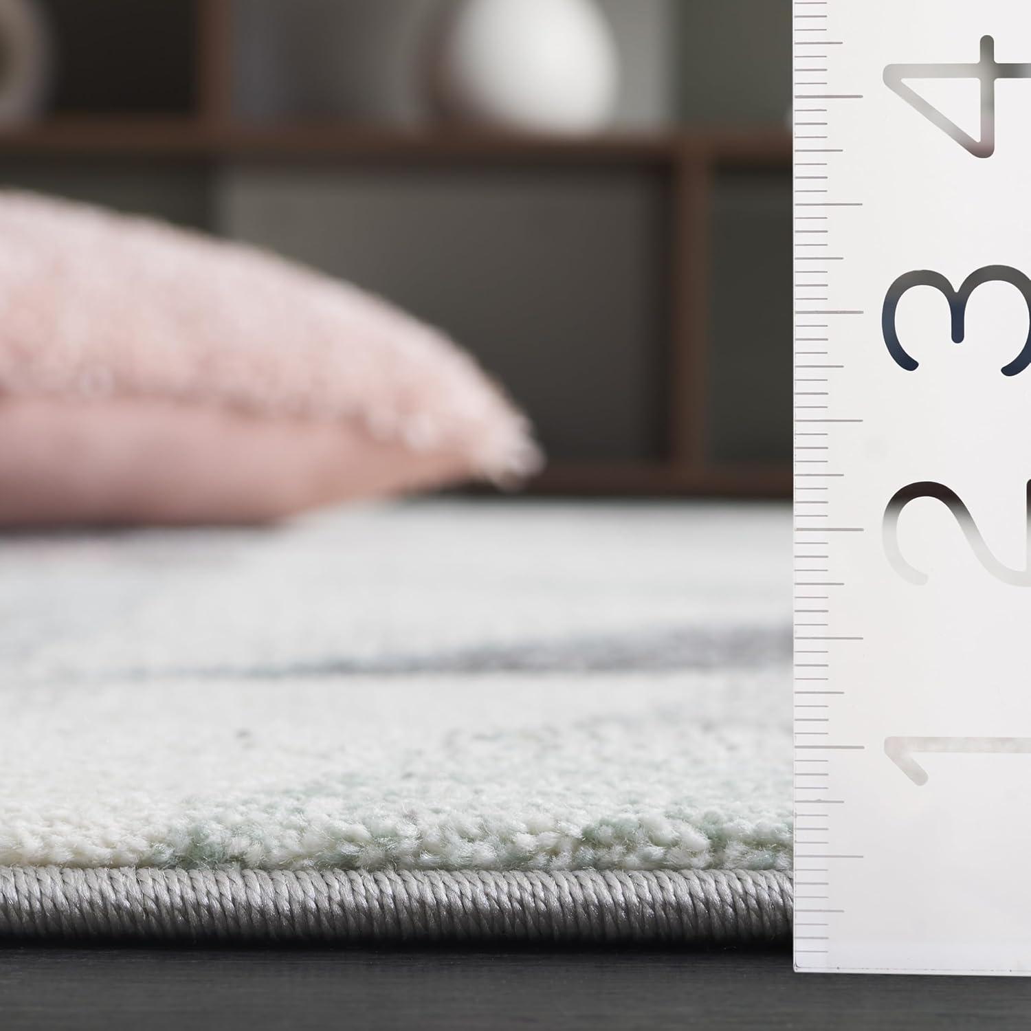 image:imageSAFAVIEH Porcello Collection Area Rug 9 x 12 Light Grey amp Orange Modern Abstract Design NonShedding amp Easy Care Ideal for High Traffic Areas in Living Room Bedroom PRL6940FIvoryPink