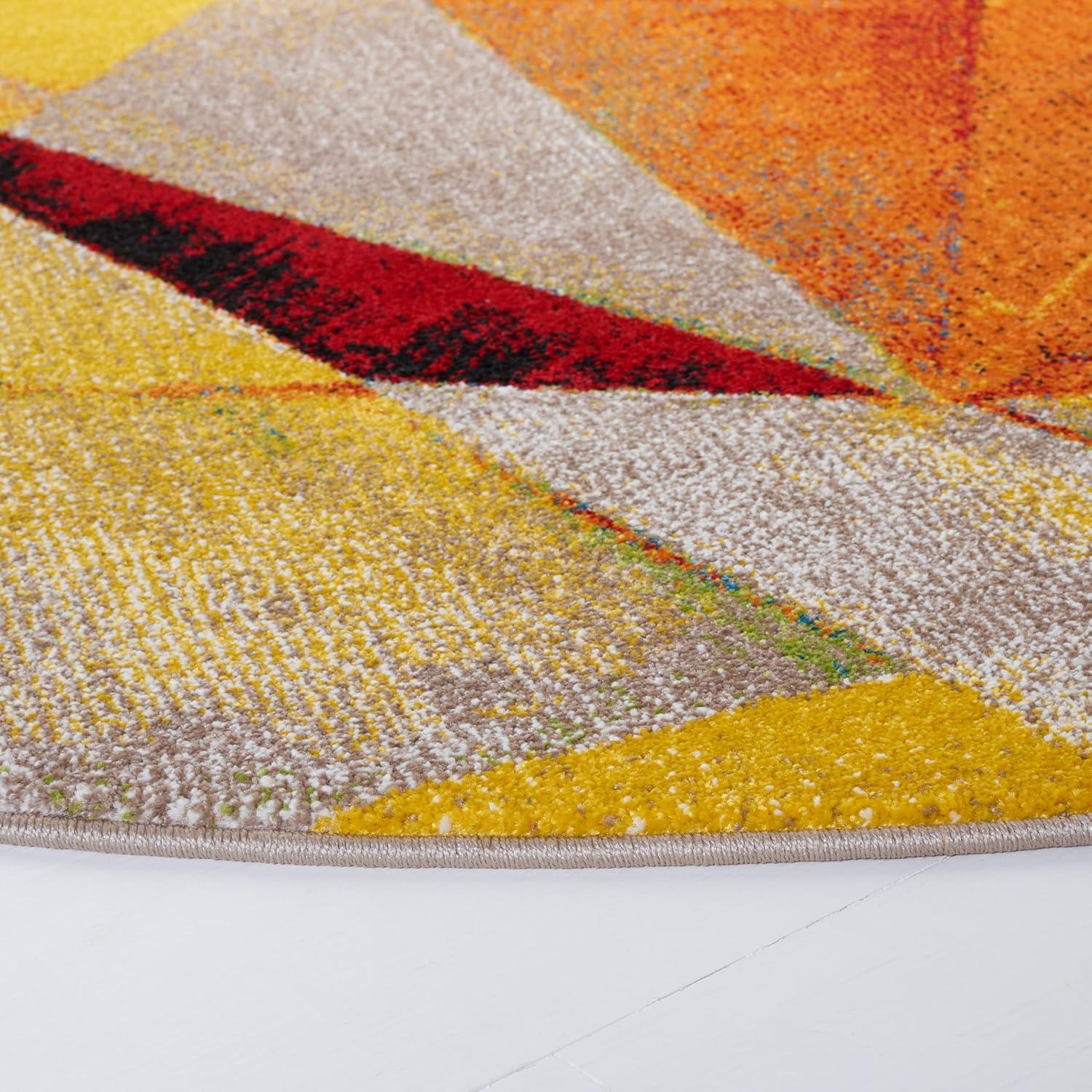 image:imageSAFAVIEH Porcello Collection Area Rug 9 x 12 Light Grey amp Orange Modern Abstract Design NonShedding amp Easy Care Ideal for High Traffic Areas in Living Room Bedroom PRL6940FOrangeRed