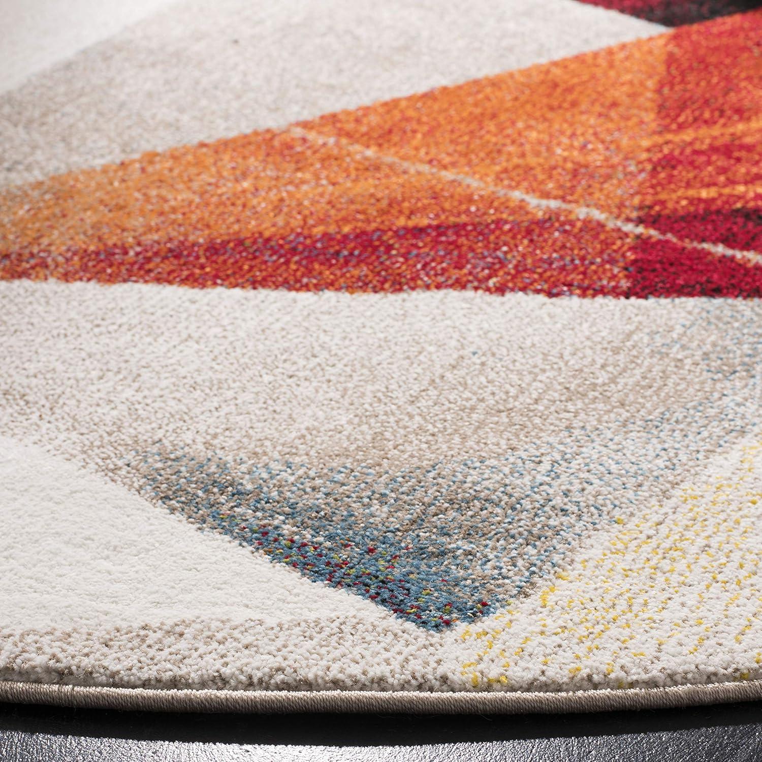 image:imageSAFAVIEH Porcello Collection Area Rug 9 x 12 Light Grey amp Orange Modern Abstract Design NonShedding amp Easy Care Ideal for High Traffic Areas in Living Room Bedroom PRL6940FLight GreyOrange
