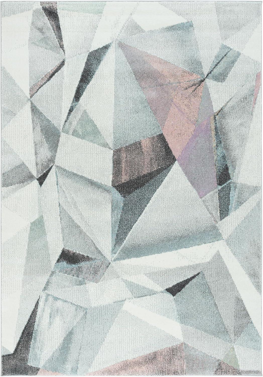 image:imageSAFAVIEH Porcello Collection Area Rug 9 x 12 Light Grey amp Orange Modern Abstract Design NonShedding amp Easy Care Ideal for High Traffic Areas in Living Room Bedroom PRL6940FIvoryPink