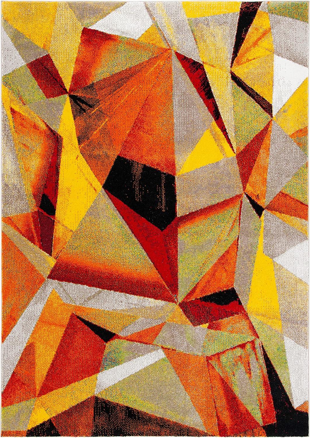 image:imageSAFAVIEH Porcello Collection Area Rug 9 x 12 Light Grey amp Orange Modern Abstract Design NonShedding amp Easy Care Ideal for High Traffic Areas in Living Room Bedroom PRL6940FOrangeRed