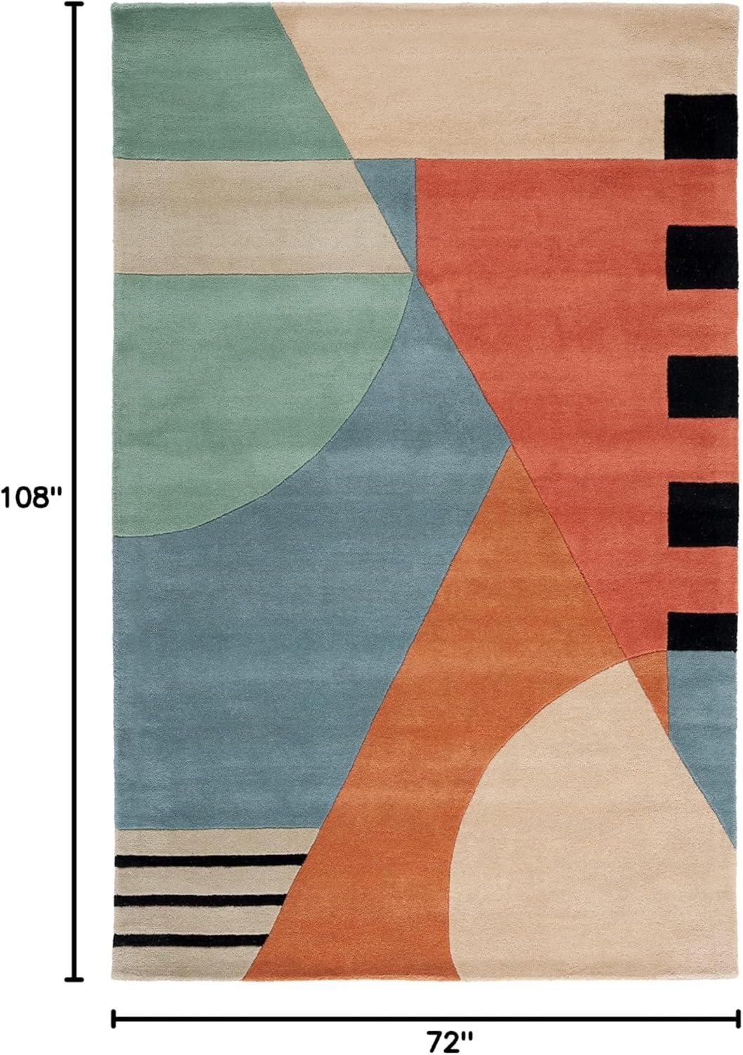 image:imageSAFAVIEH Rodeo Drive Collection Area Rug 8 Square Gold Handmade MidCentury Modern Abstract Wool Ideal for High Traffic Areas in Living Room Bedroom RD863AGold