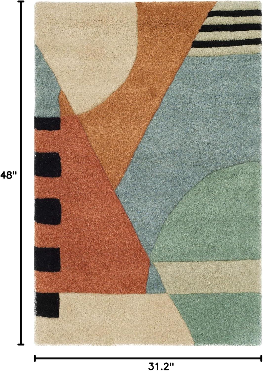 image:imageSAFAVIEH Rodeo Drive Collection Area Rug 8 Square Gold Handmade MidCentury Modern Abstract Wool Ideal for High Traffic Areas in Living Room Bedroom RD863AGold