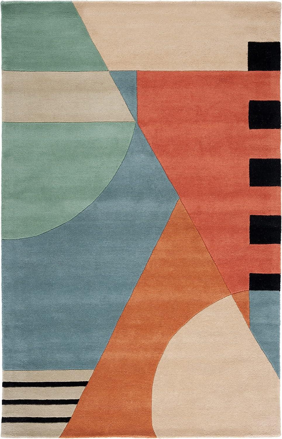 image:imageSAFAVIEH Rodeo Drive Collection Area Rug 8 Square Gold Handmade MidCentury Modern Abstract Wool Ideal for High Traffic Areas in Living Room Bedroom RD863AGold