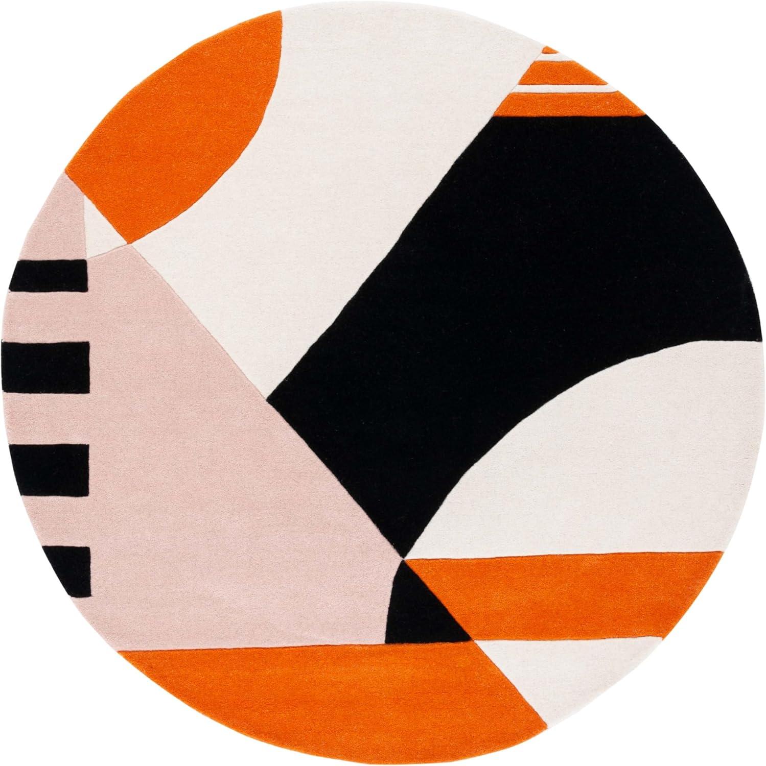 image:imageSAFAVIEH Rodeo Drive Collection Area Rug 8 Square Gold Handmade MidCentury Modern Abstract Wool Ideal for High Traffic Areas in Living Room Bedroom RD863AIvoryRust