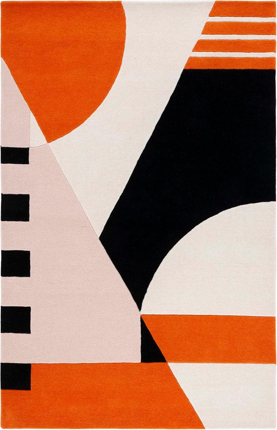 image:imageSAFAVIEH Rodeo Drive Collection Area Rug 8 Square Gold Handmade MidCentury Modern Abstract Wool Ideal for High Traffic Areas in Living Room Bedroom RD863AIvoryRust