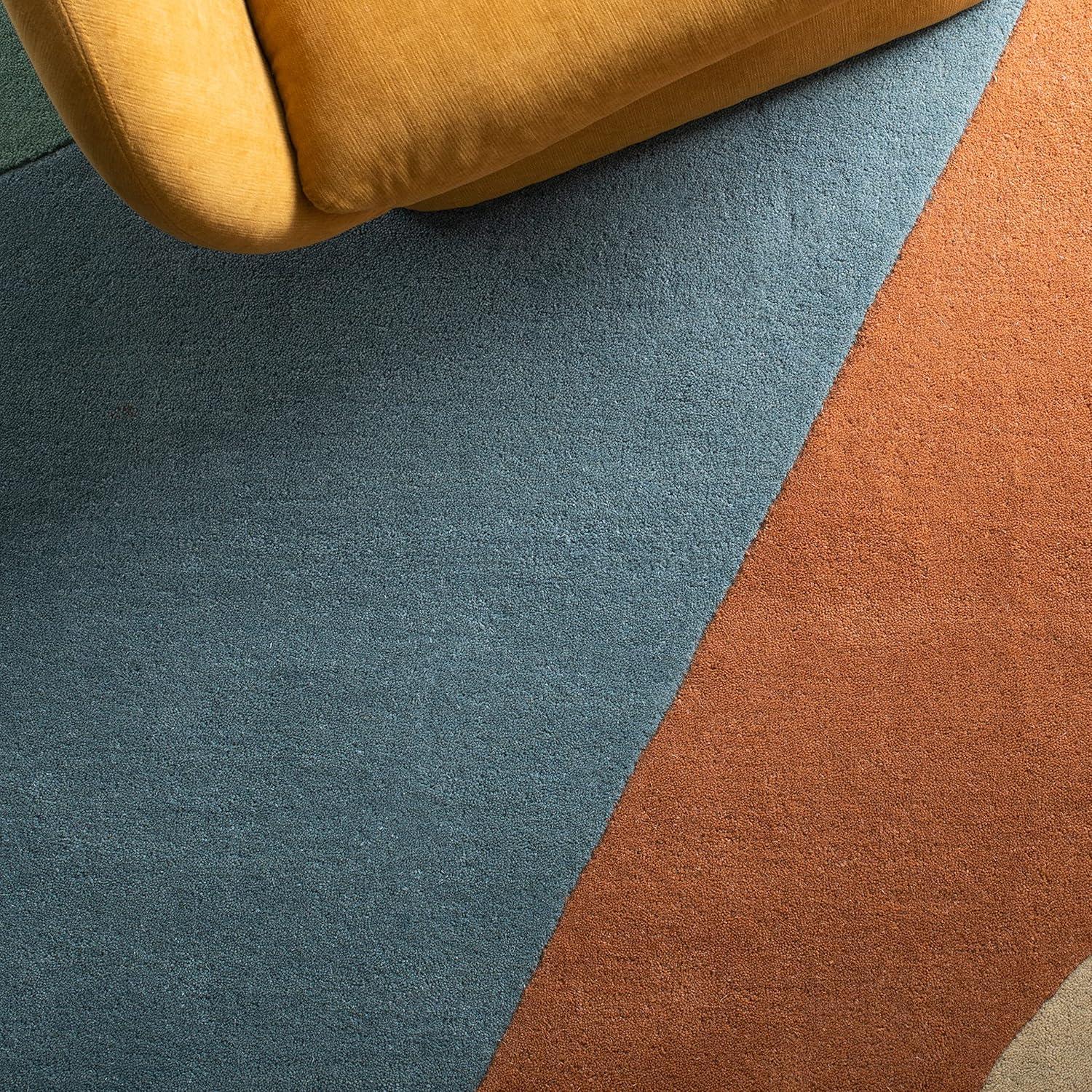 image:imageSAFAVIEH Rodeo Drive Collection Area Rug 8 Square Gold Handmade MidCentury Modern Abstract Wool Ideal for High Traffic Areas in Living Room Bedroom RD863AGold