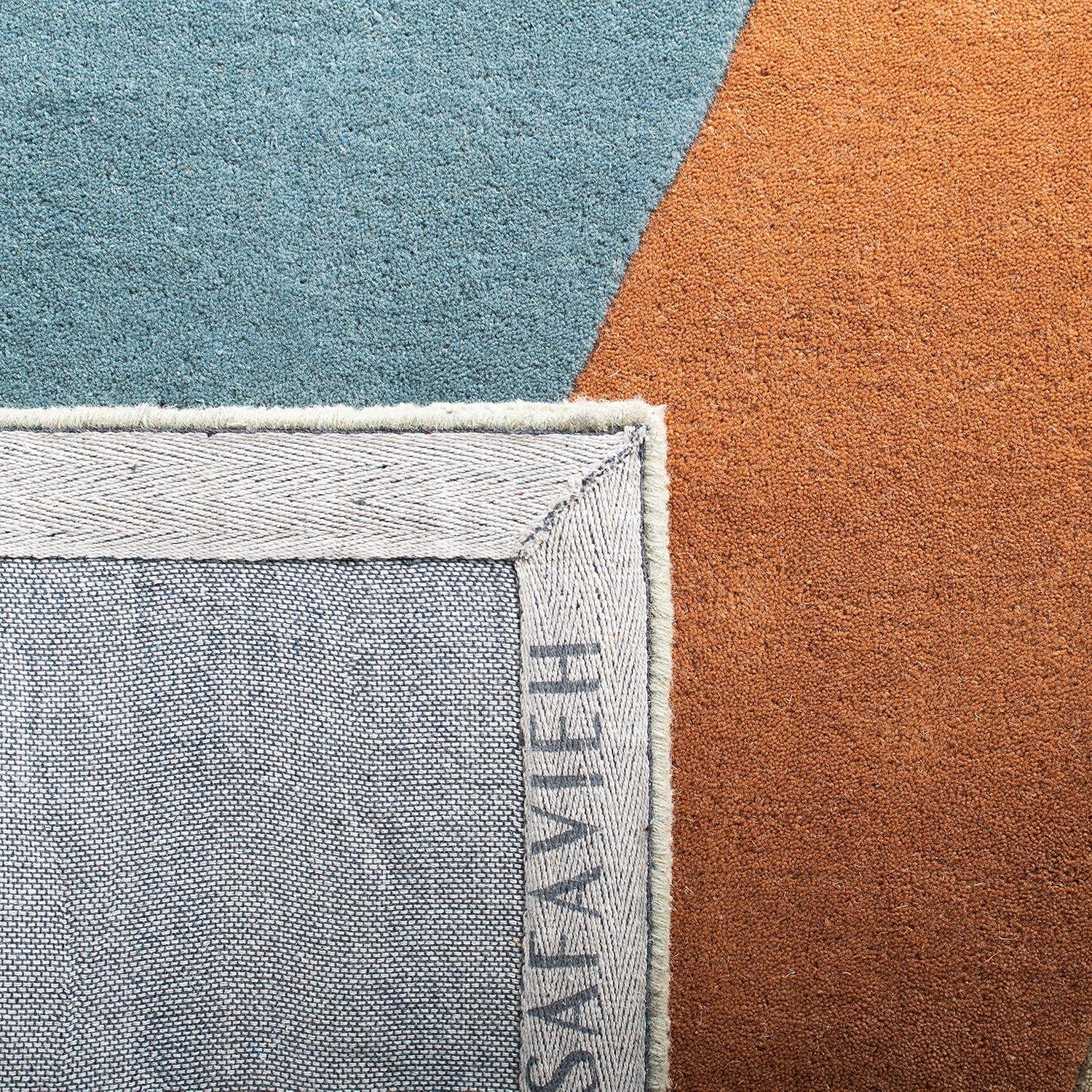 image:imageSAFAVIEH Rodeo Drive Collection Area Rug 8 Square Gold Handmade MidCentury Modern Abstract Wool Ideal for High Traffic Areas in Living Room Bedroom RD863AGold