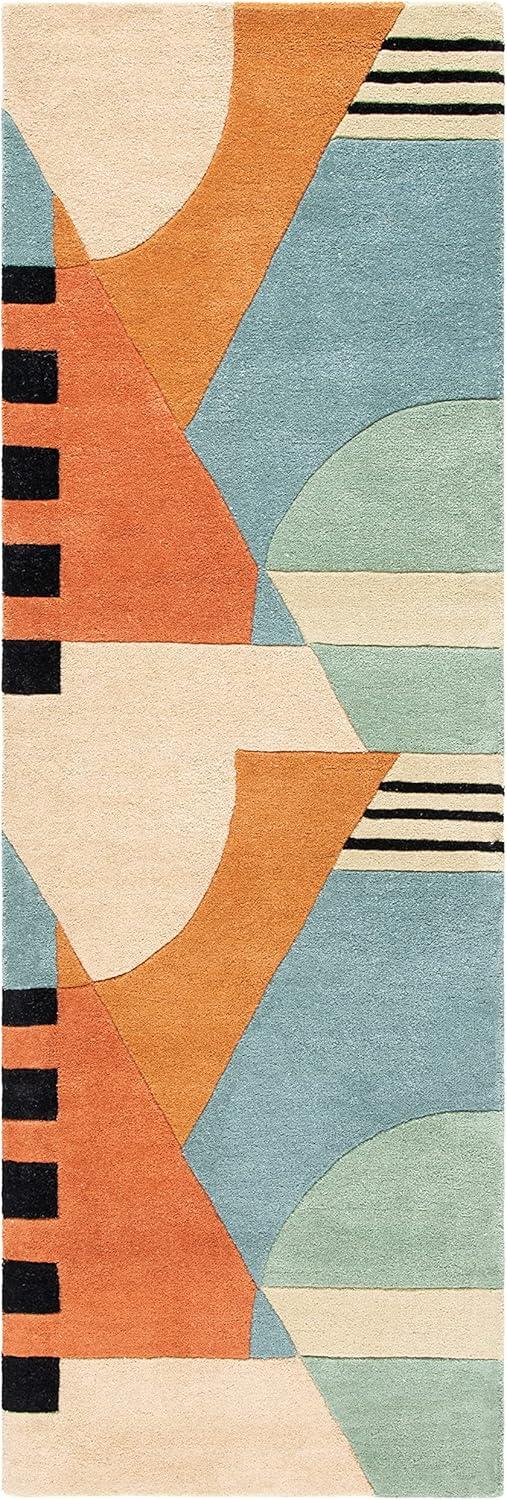 image:imageSAFAVIEH Rodeo Drive Collection Area Rug 8 Square Gold Handmade MidCentury Modern Abstract Wool Ideal for High Traffic Areas in Living Room Bedroom RD863AGold