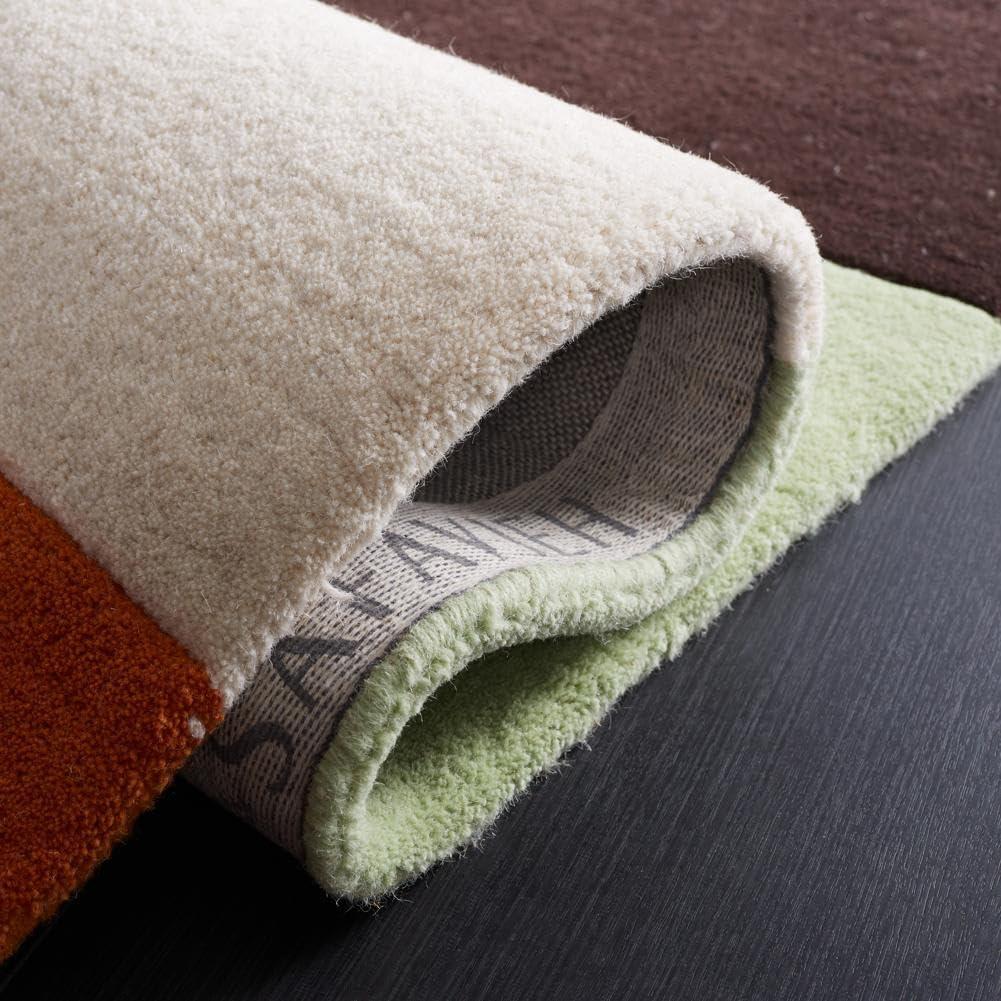 image:imageSAFAVIEH Rodeo Drive Collection Area Rug 8 Square Gold Handmade MidCentury Modern Abstract Wool Ideal for High Traffic Areas in Living Room Bedroom RD863AGreenBrown