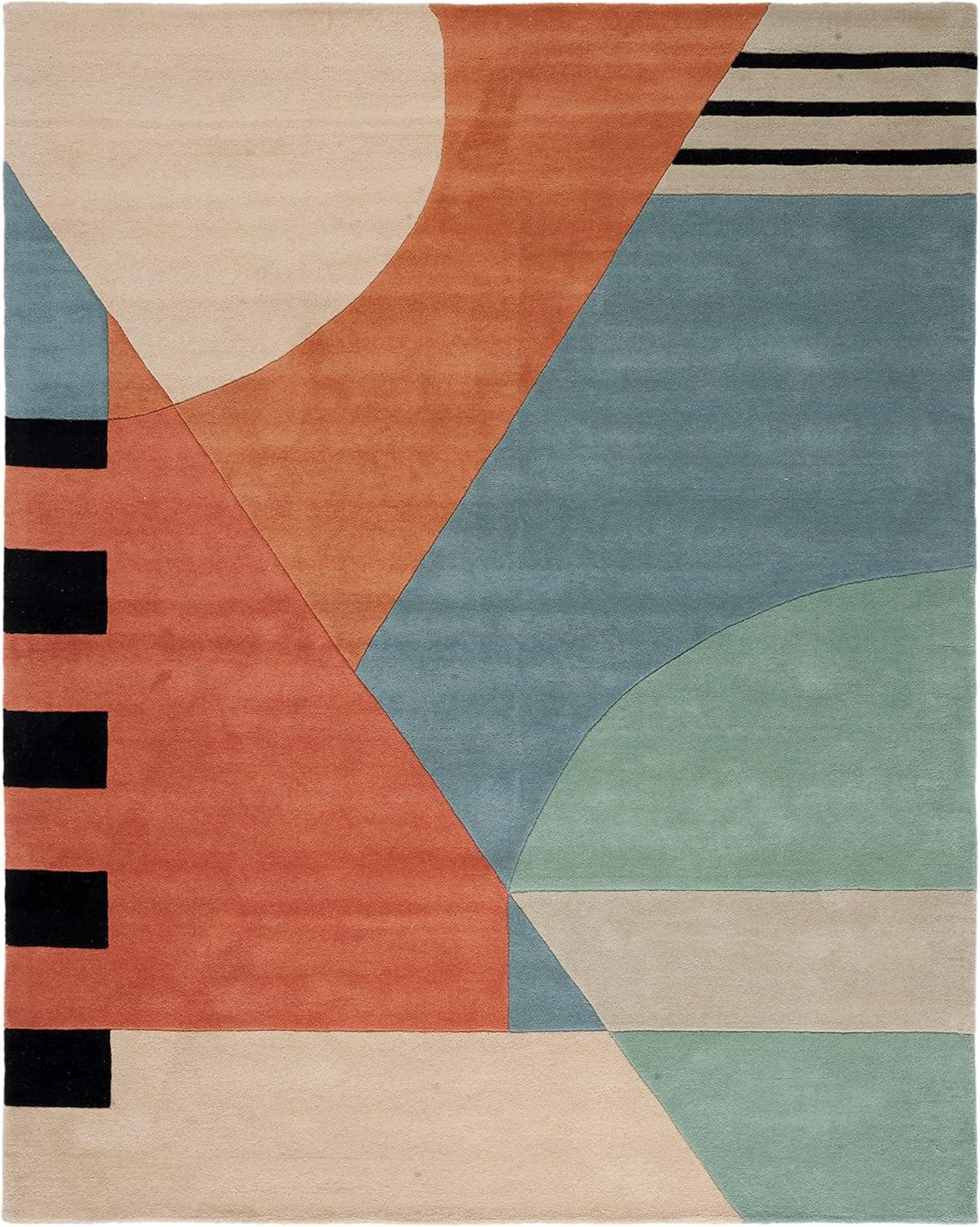 image:imageSAFAVIEH Rodeo Drive Collection Area Rug 8 Square Gold Handmade MidCentury Modern Abstract Wool Ideal for High Traffic Areas in Living Room Bedroom RD863AGold
