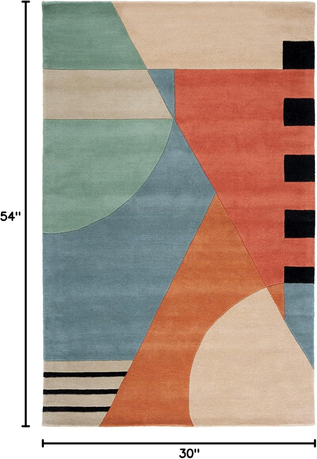 image:imageSAFAVIEH Rodeo Drive Collection Area Rug 8 Square Gold Handmade MidCentury Modern Abstract Wool Ideal for High Traffic Areas in Living Room Bedroom RD863AGold