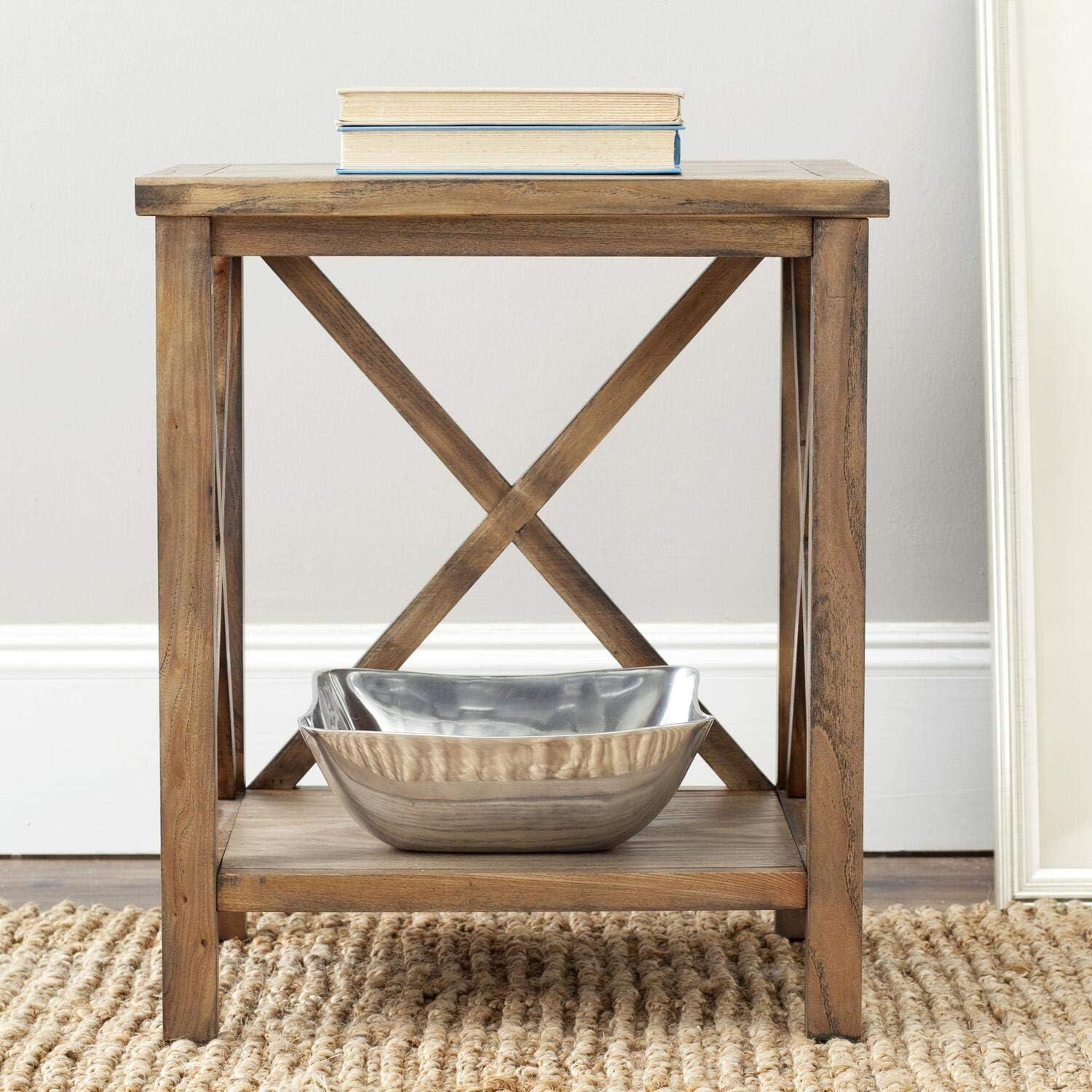 image:imageSafavieh American Homes Collection Candence Barley Cross Back End TableChocolate