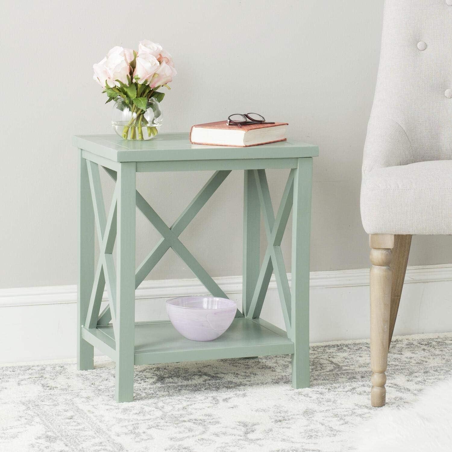image:imageSafavieh American Homes Collection Candence Barley Cross Back End TableChocolate