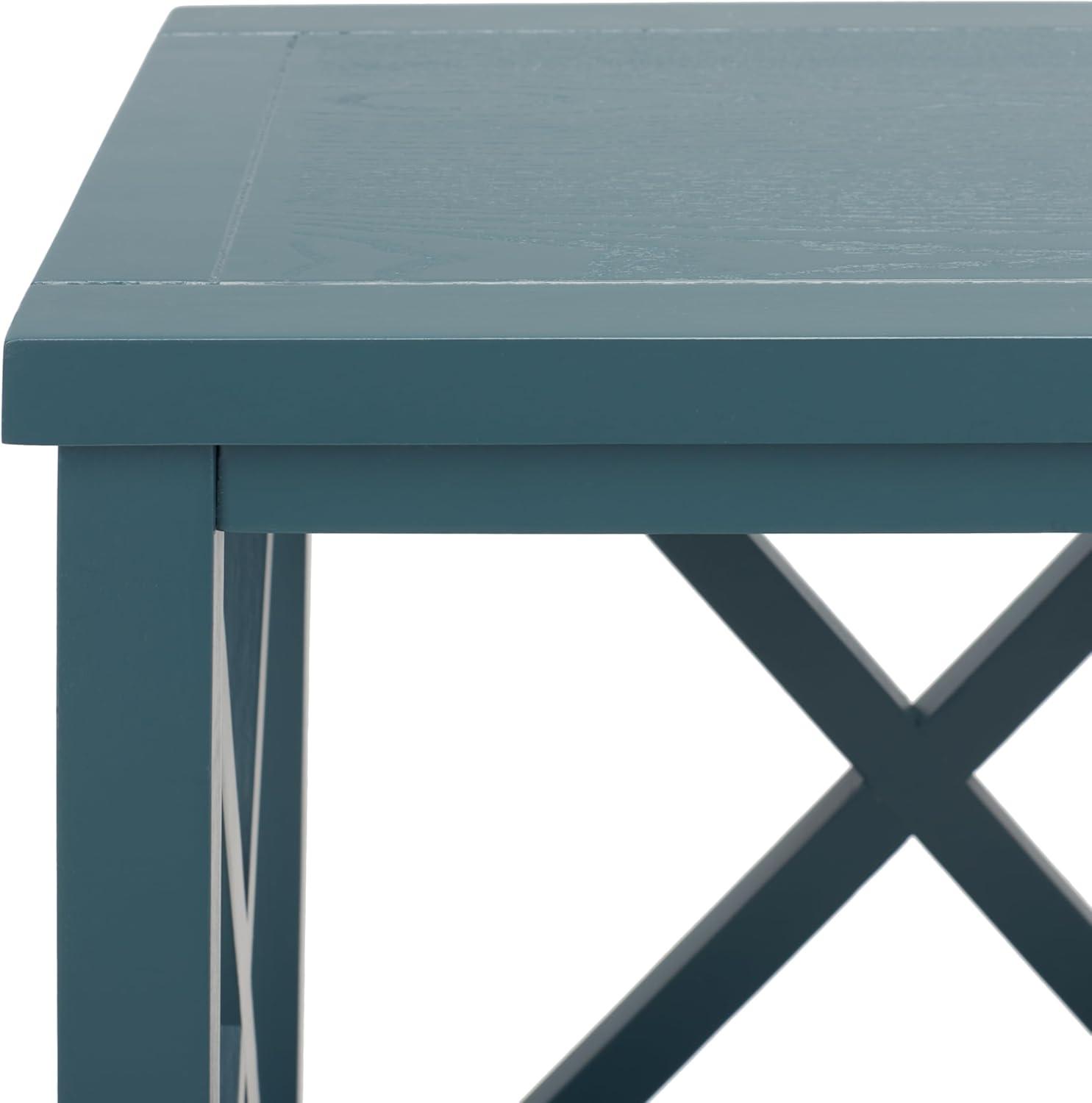 image:imageSafavieh American Homes Collection Candence Barley Cross Back End TableTeal