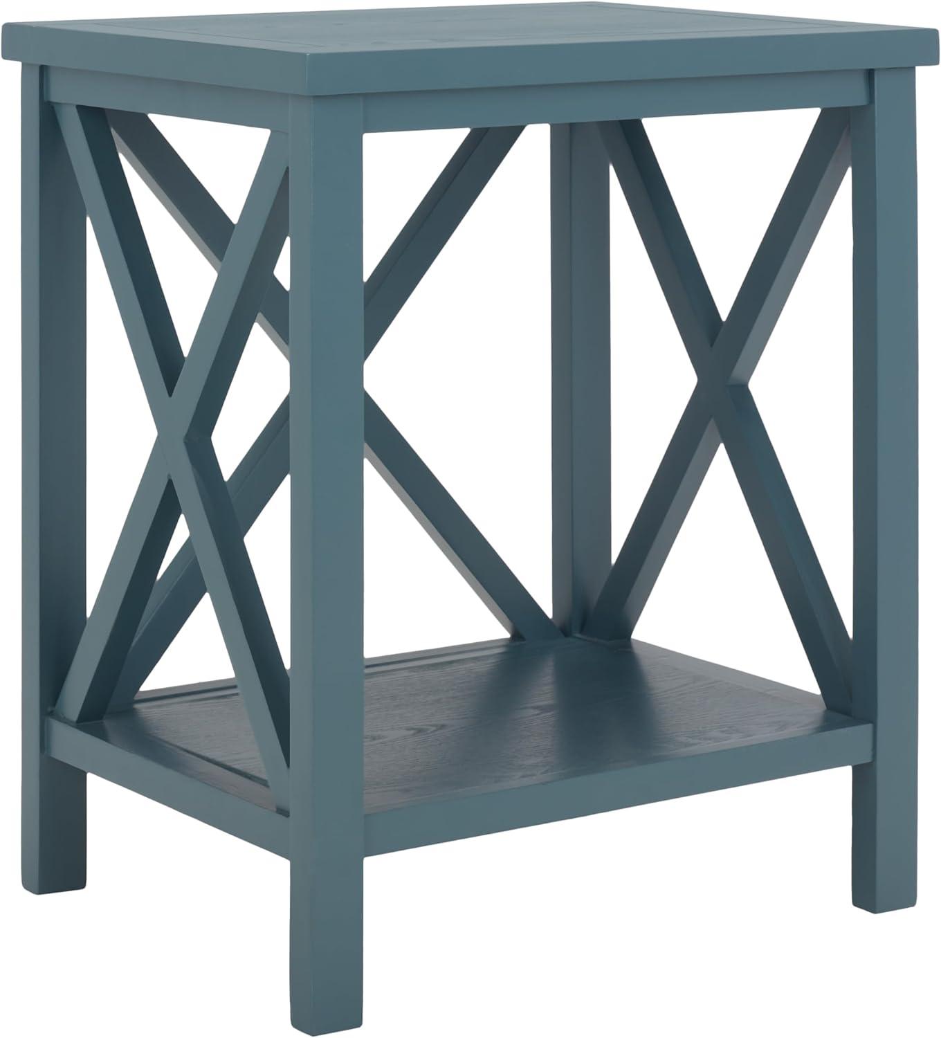 image:imageSafavieh American Homes Collection Candence Barley Cross Back End TableTeal