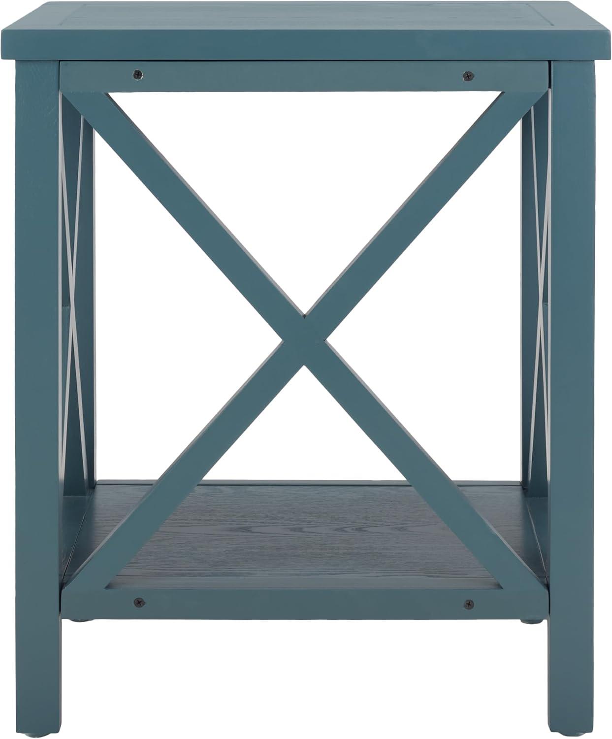 image:imageSafavieh American Homes Collection Candence Barley Cross Back End TableTeal
