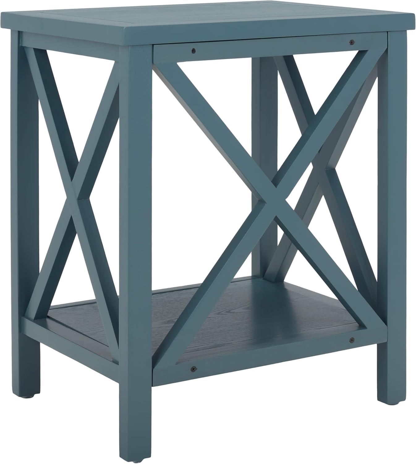 image:imageSafavieh American Homes Collection Candence Barley Cross Back End TableTeal