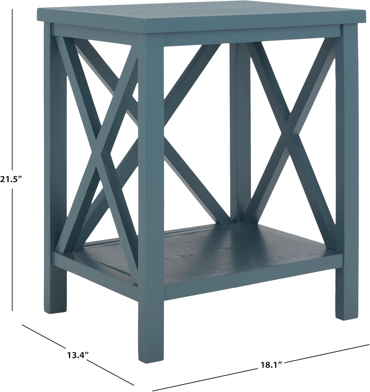 image:imageSafavieh American Homes Collection Candence Barley Cross Back End TableTeal
