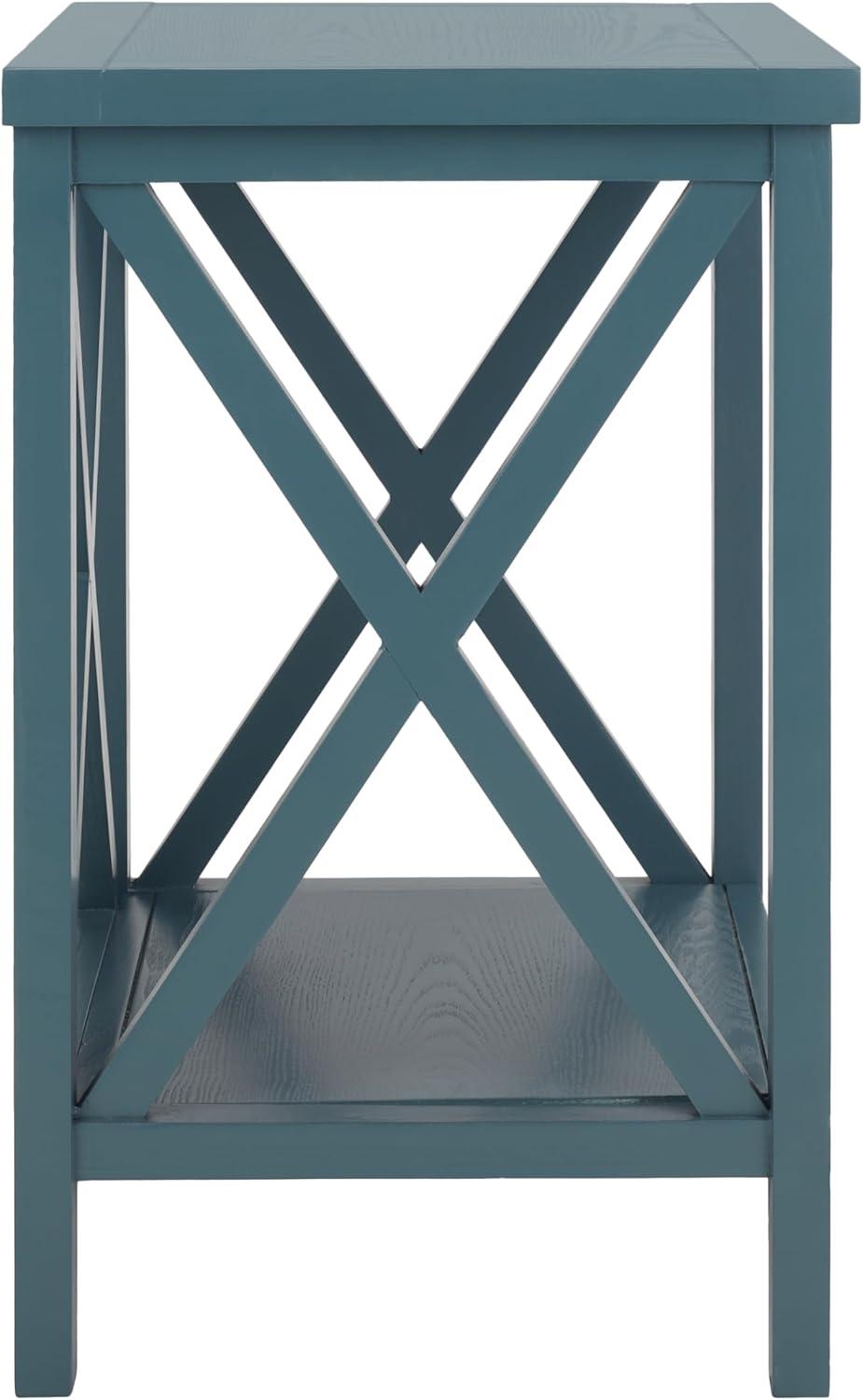 image:imageSafavieh American Homes Collection Candence Barley Cross Back End TableTeal