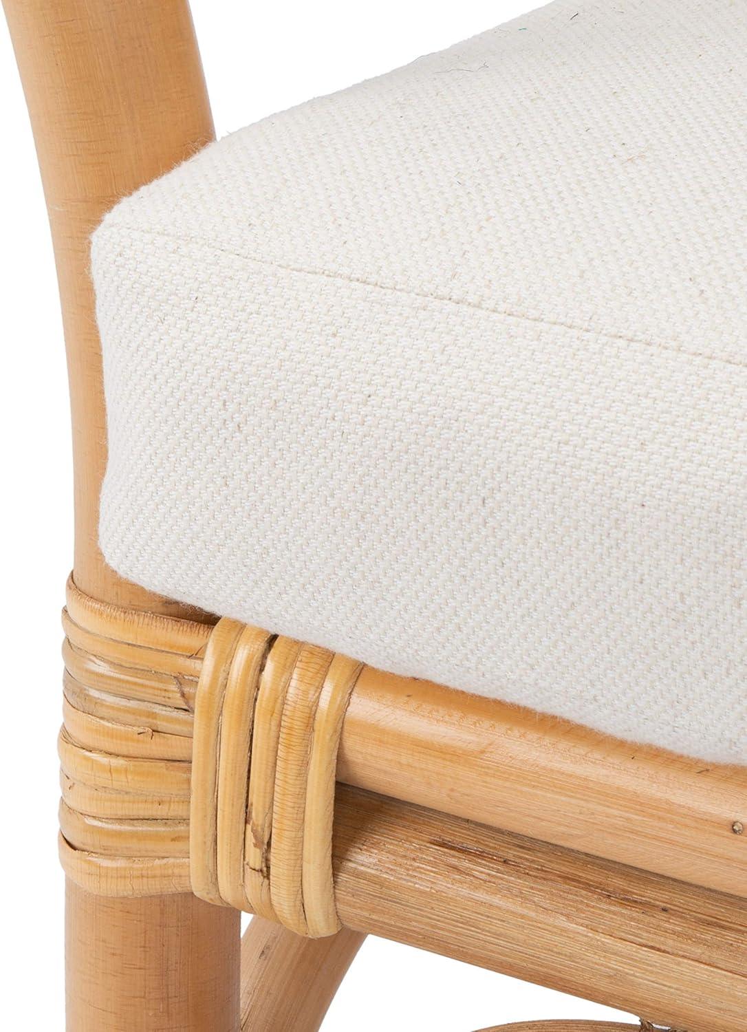 image:imageSafavieh Home Collection Dustin Rattan Cushion Accent Chair NaturalWhiteNatural White