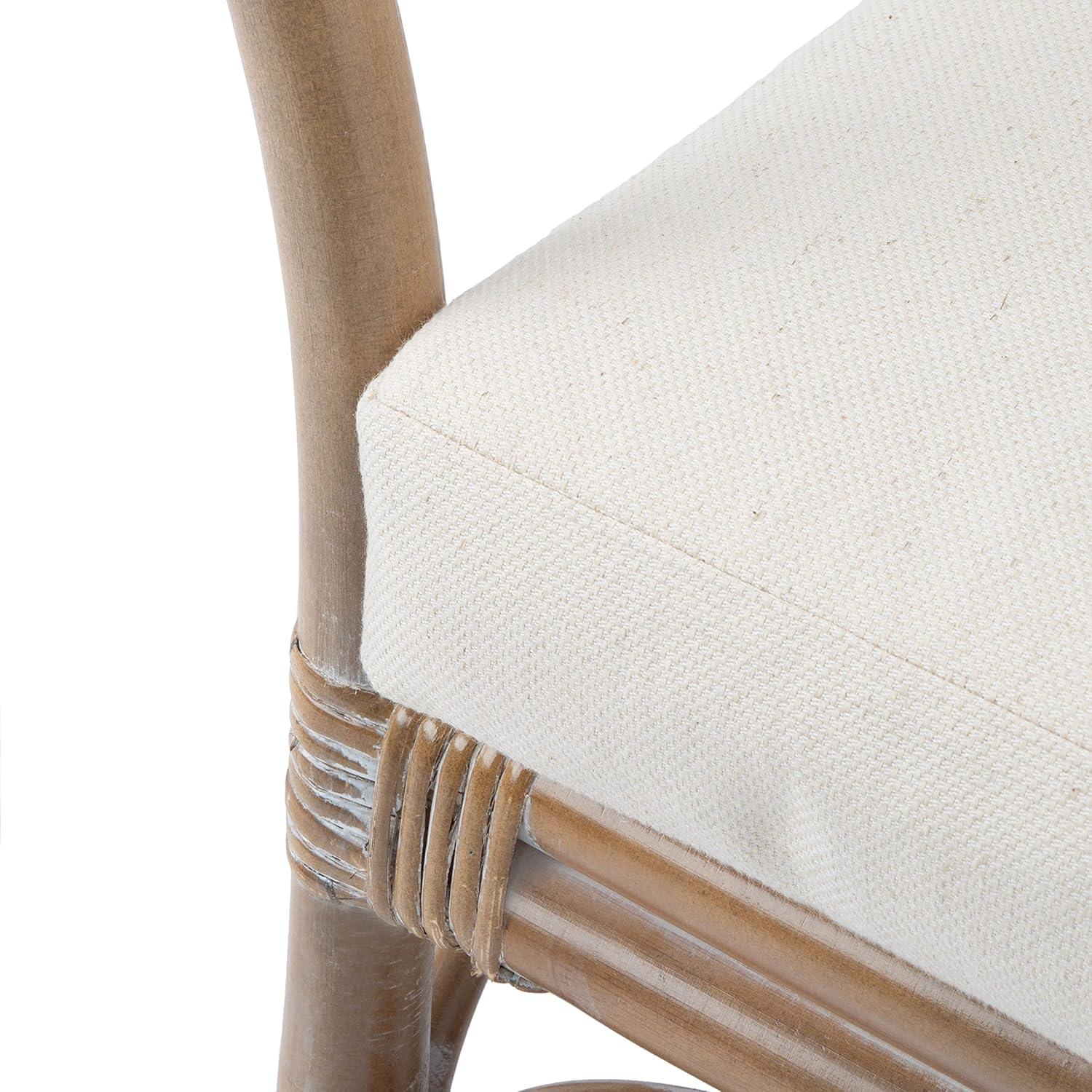 image:imageSafavieh Home Collection Dustin Rattan Cushion Accent Chair NaturalWhiteWhite Washed White