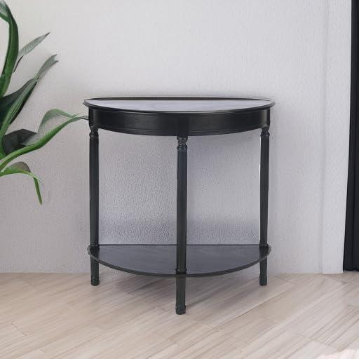 image:imageSafavieh Home Collection Tinsley Brown Half Moon Console Table CNS5723CBlack