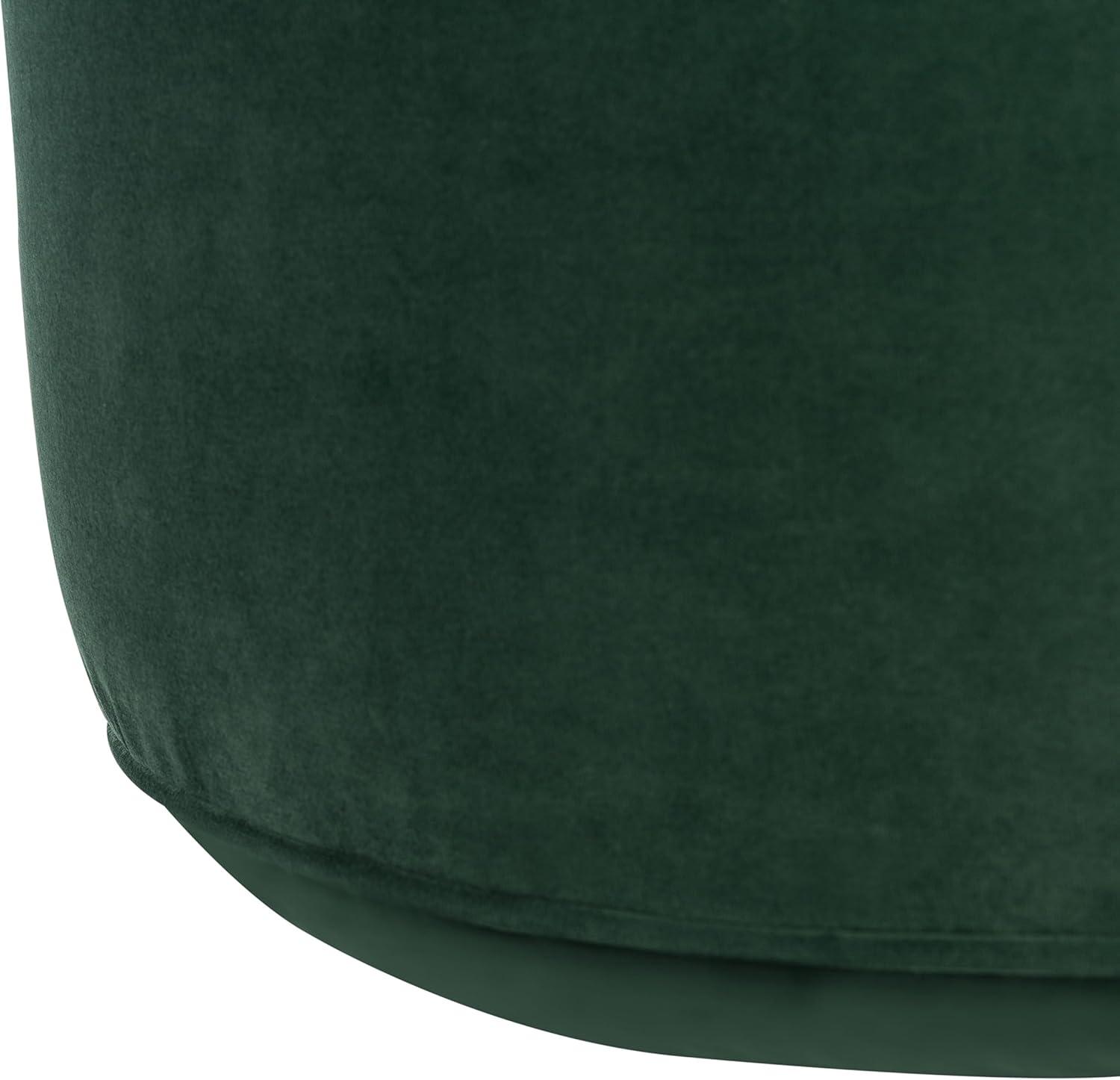 image:imageSafavieh Home Hawkem Light Grey Velvet Cylinder OttomanEmerald