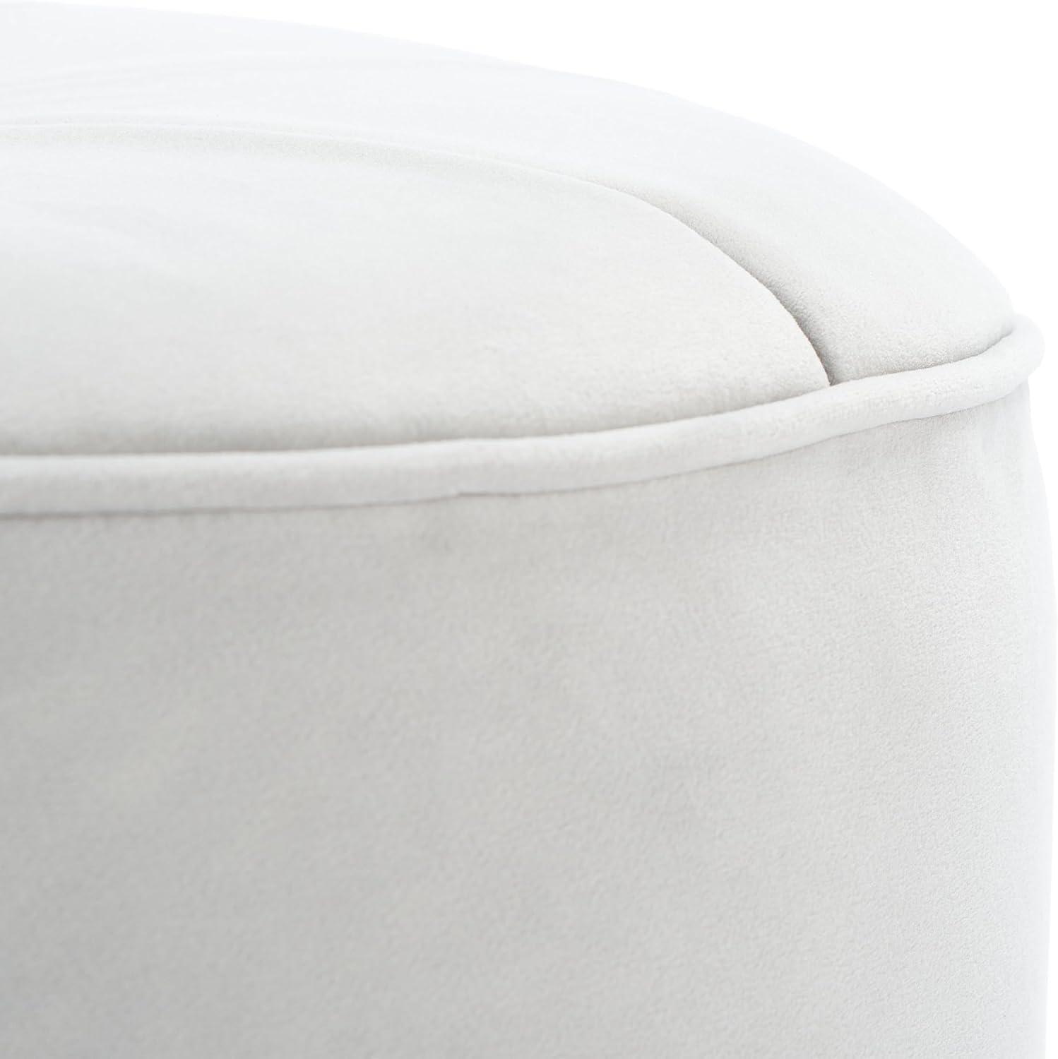 image:imageSafavieh Home Hawkem Light Grey Velvet Cylinder OttomanLight Grey