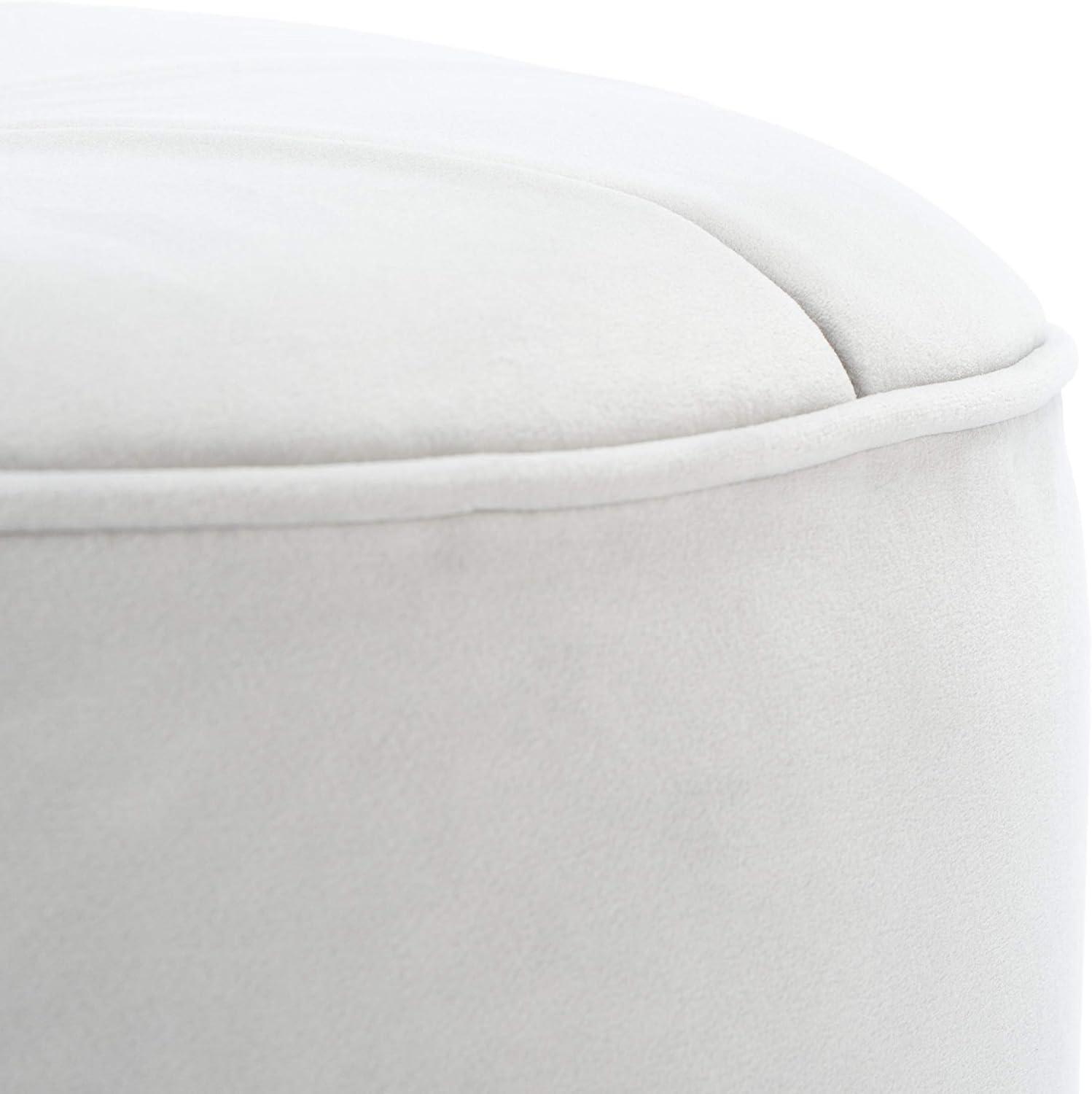 image:imageSafavieh Home Hawkem Light Grey Velvet Cylinder OttomanLight Grey