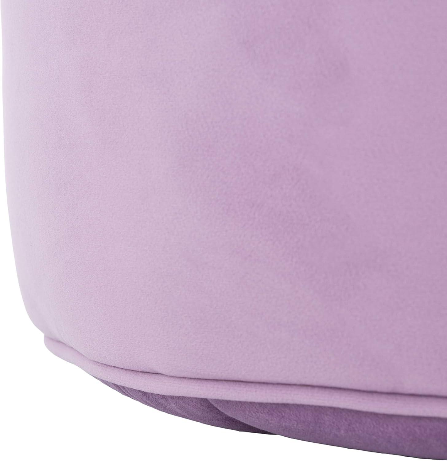 image:imageSafavieh Home Hawkem Light Grey Velvet Cylinder OttomanLilac
