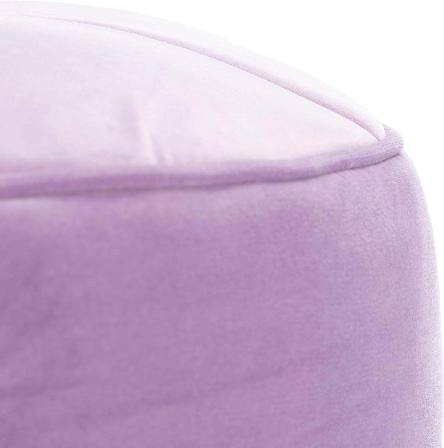image:imageSafavieh Home Hawkem Light Grey Velvet Cylinder OttomanLilac