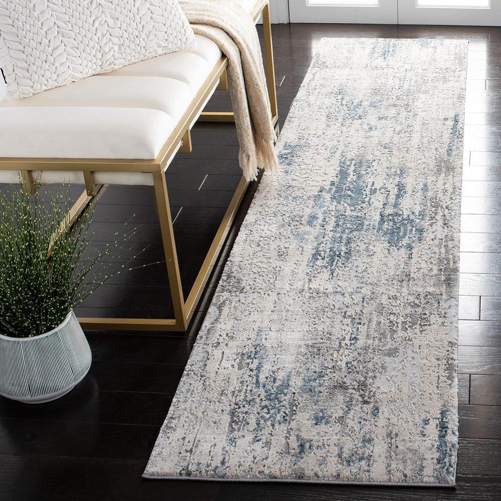 image:imageSAFAVIEH Area Rug 8x10 Invista Collection Large Grey amp Blue Modern Abstract Design NonShedding amp Easy Cleaning Ideal for Living Room Bedroom Office Dining Space INV486FGreyBlue