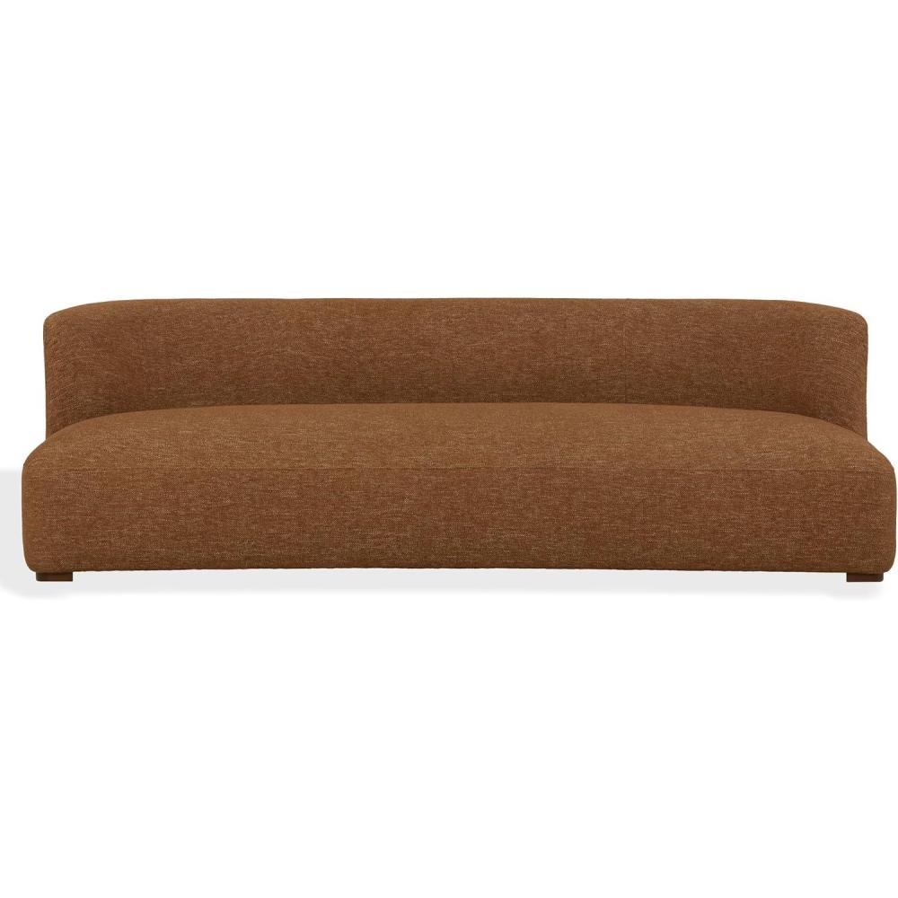 image:imageSAFAVIEH Couture Kellibriana Chenille Sofa Tan Chenille amp Walnut Wood Legs Fully Assembled Ideal for Living Room Family Room 905 W x 393 D x 287 H SFV7521ABrownWalnut