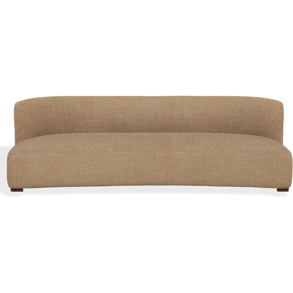 image:imageSAFAVIEH Couture Kellibriana Chenille Sofa Tan Chenille amp Walnut Wood Legs Fully Assembled Ideal for Living Room Family Room 905 W x 393 D x 287 H SFV7521ATanWalnut