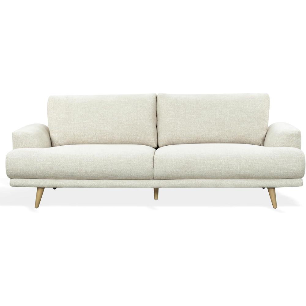 image:imageSAFAVIEH Couture Nikolai Sofa MidCentury Modern Style Taupe Chenille Upholstery Ideal for Living Room Family Room 894 W x 37 D x 346 H SFV6122ATaupe