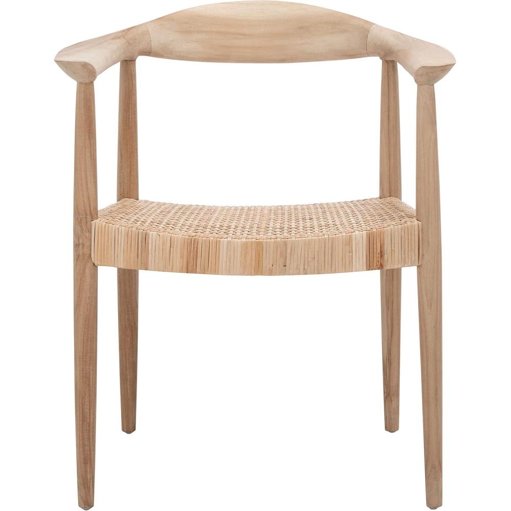 image:imageSAFAVIEH Home Collection Sijo Natural Teak WoodNatural Rattan Accent Chair Fully Assembled