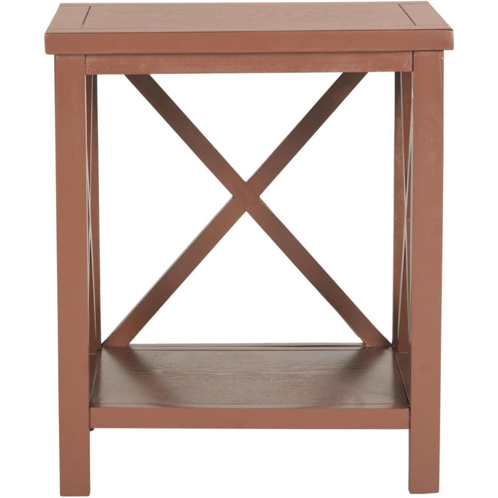 image:imageSafavieh American Homes Collection Candence Barley Cross Back End TableChocolate