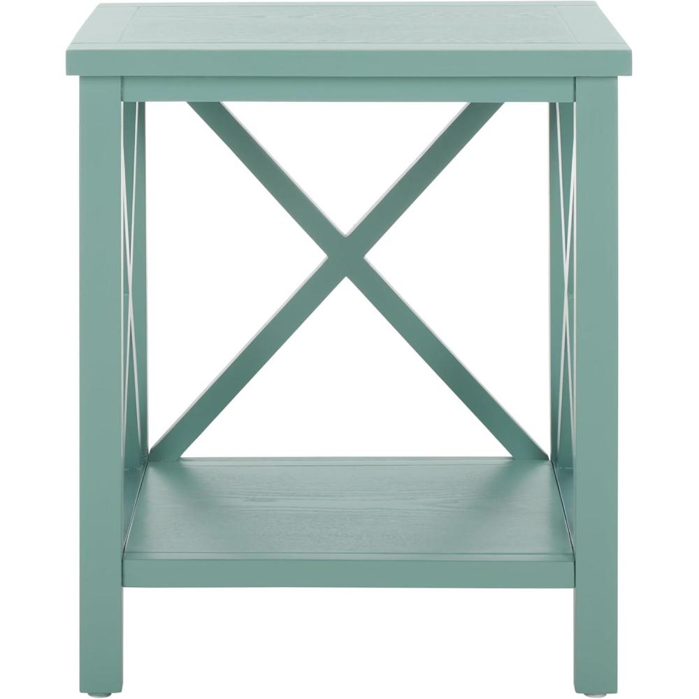 image:imageSafavieh American Homes Collection Candence Barley Cross Back End TableDusty Green