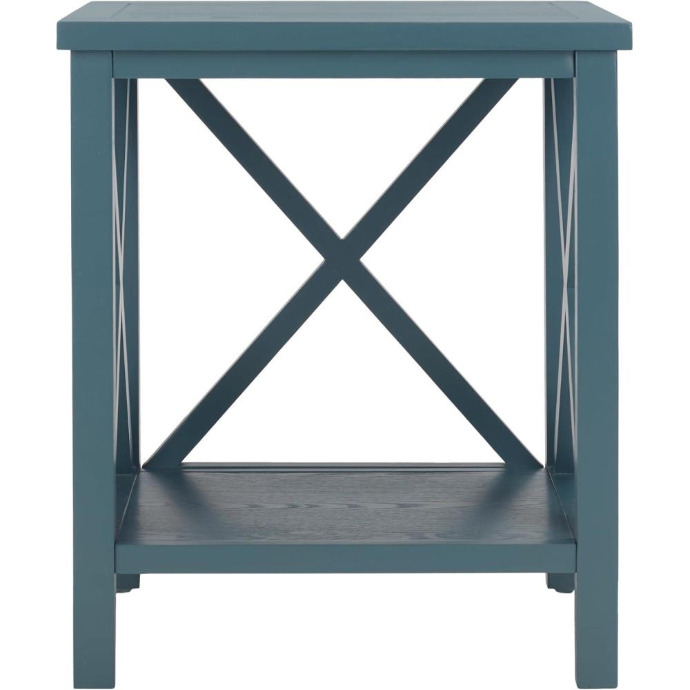 image:imageSafavieh American Homes Collection Candence Barley Cross Back End TableTeal