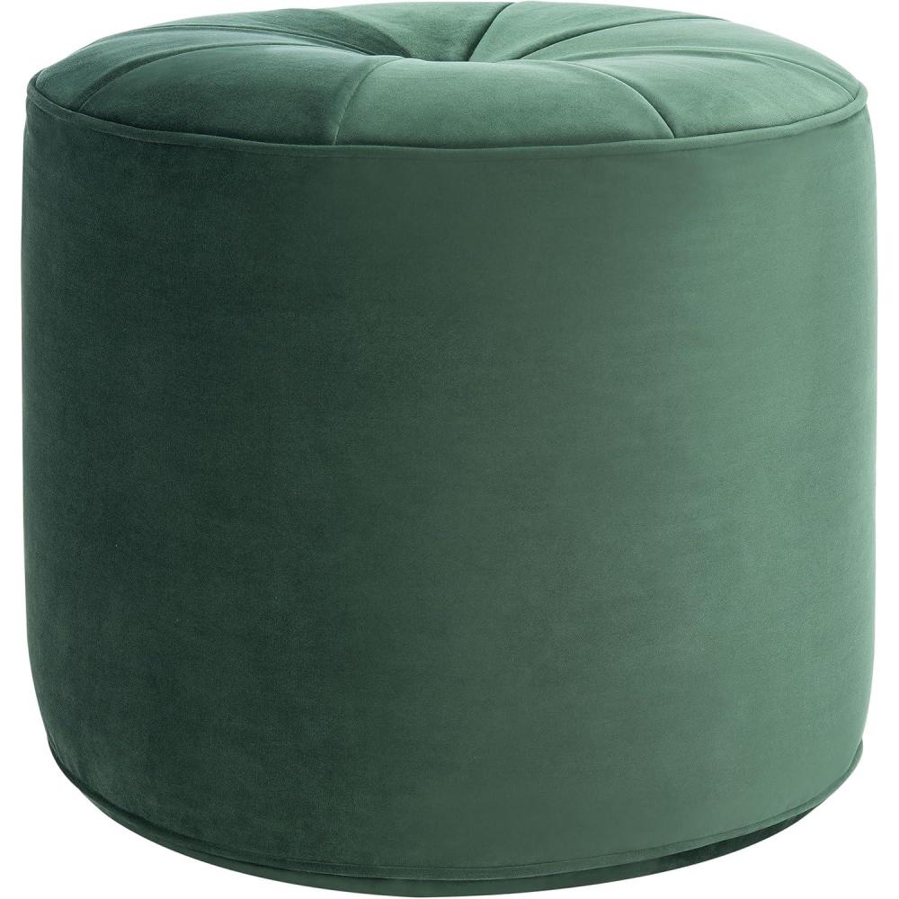 image:imageSafavieh Home Hawkem Light Grey Velvet Cylinder OttomanEmerald